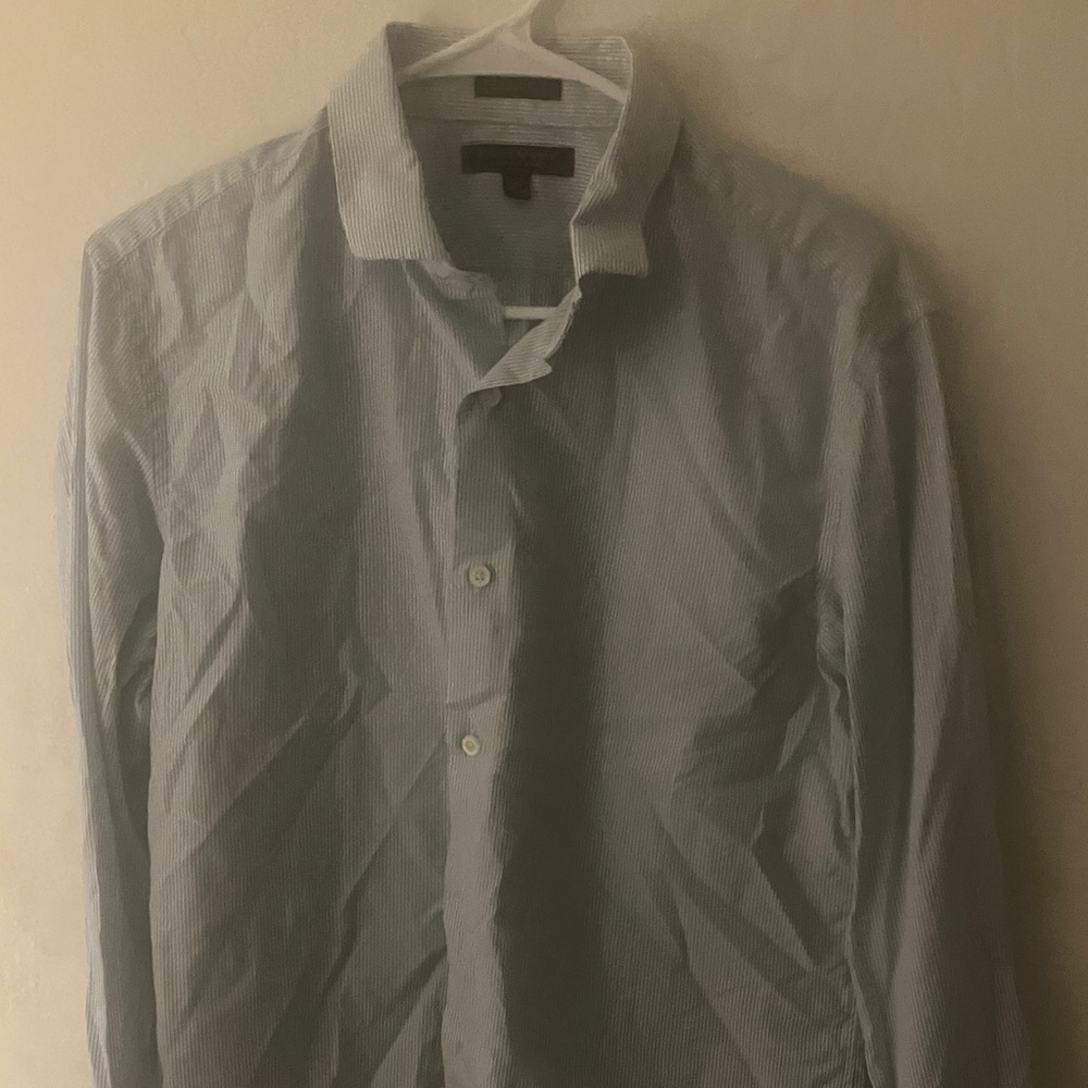 Banana Republic Blue Striped Casual Button Down Shirt